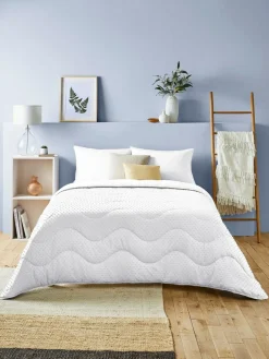 Night Lark Tufted Dot Coverless 10.5 Tog Duvet and Pillowcase Set White