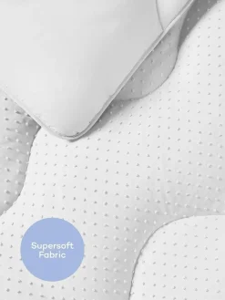Night Lark Tufted Dot Coverless 10.5 Tog Duvet and Pillowcase Set White