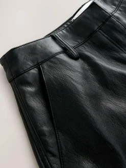 Online Nothing Ordinary Faux Leather Barrel Leg Trousers Black