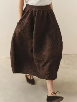 Nothing Ordinary Volume Jacquard Midi Skirt^Women Skirts