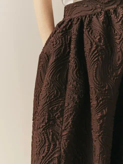 Nothing Ordinary Volume Jacquard Midi Skirt^Women Skirts