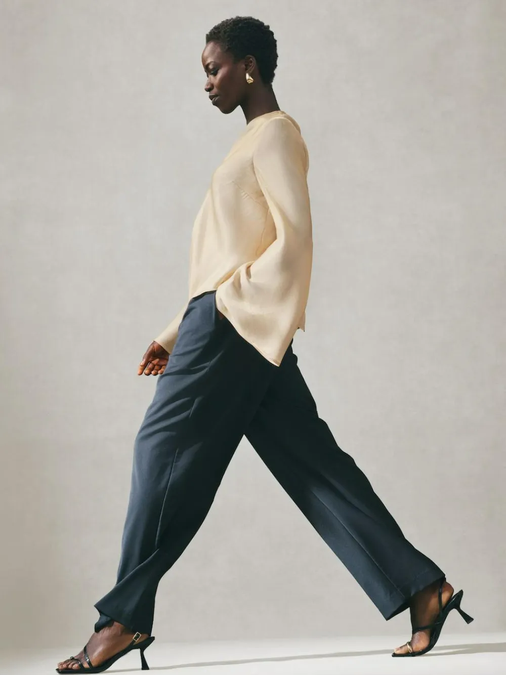 Nothing Ordinary Satin Metallic Long Sleeve Blouse^Women Tops & T-Shirts|Occasionwear