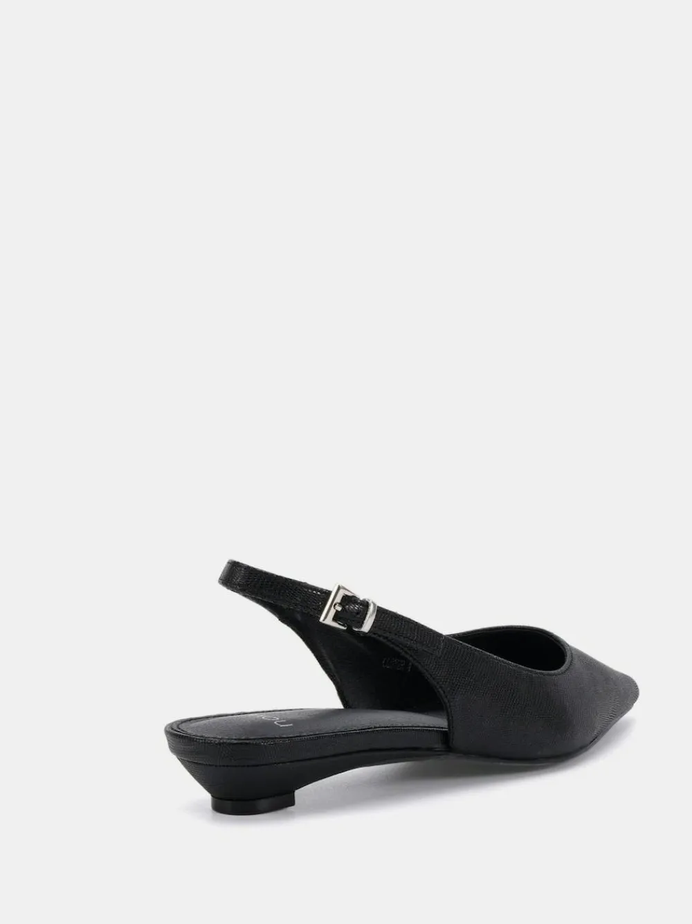 Discount Novo Clover Point Toe Low Heel Slingback Shoes Black