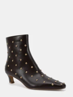 Clearance Novo Wide Fit Wide Fit Kiki Studded Low Heel Ankle Boots Brown