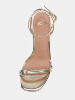 Outlet Novo Wide Fit MATILDA Strappy Heeled Sandals Gold