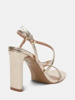 New Novo Wide Fit MONDRIAN Strappy Heeled Sandals Gold