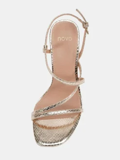 New Novo Wide Fit MONDRIAN Strappy Heeled Sandals Gold