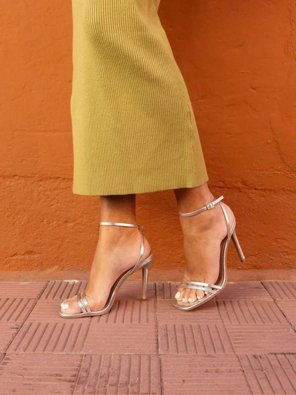 Hot Novo Wide Fit MATILDA Strappy Heeled Sandals Silver