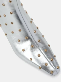 Hot Novo Wide Fit Wide Fit Kiki Studded Low Heel Ankle Boots Silver