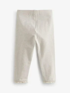 Next Oatmeal Cream Lace Trim Leggings (3mths-7yrs)