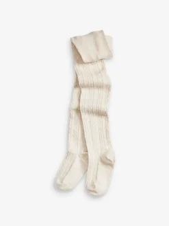 Best Next Oatmeal Cream Regular Length Cotton Rich Cable Tights