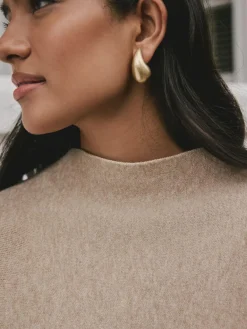 Hot Next Fine Knit Cape Poncho Oatmeal