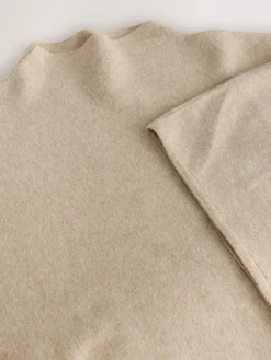 Hot Next Fine Knit Cape Poncho Oatmeal