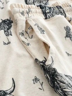 Next Oatmeal Hamish The Highland Cow Cosy Long Sleeve Pyjamas