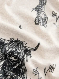 Next Oatmeal Hamish The Highland Cow Cosy Nightie^Women All Night & Lounge|Nightwear