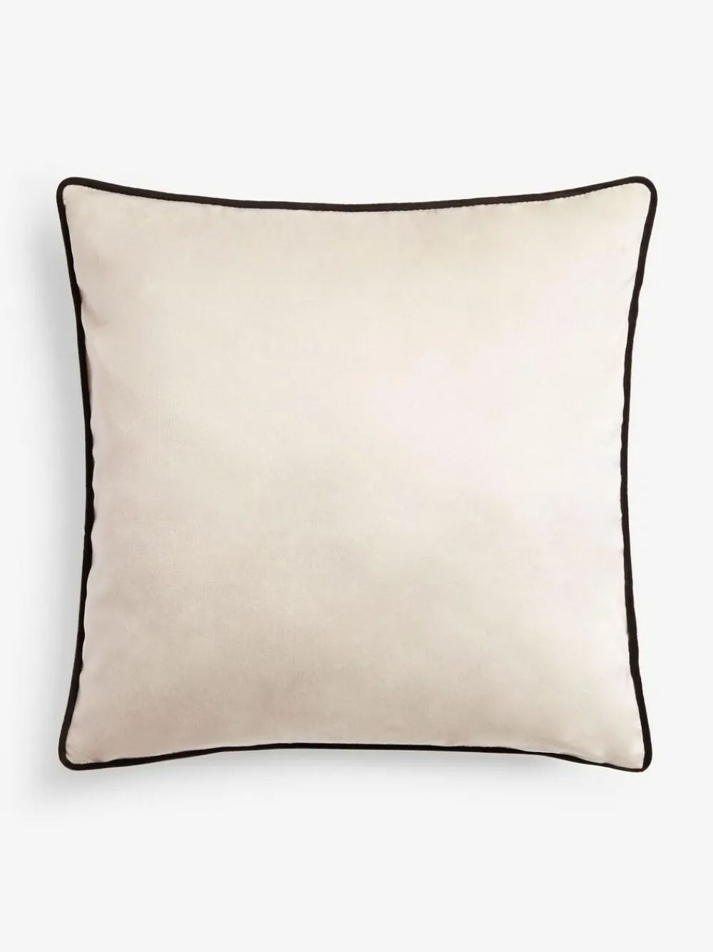 Next Oatmeal Matte Velvet Contrast Pipe 50 x 50cm Cushion^ Cushions & Throws