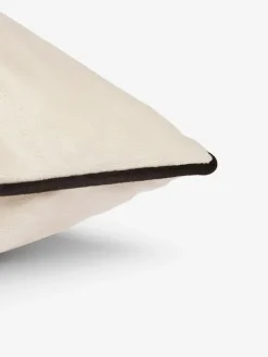 Next Oatmeal Matte Velvet Contrast Pipe 50 x 50cm Cushion^ Cushions & Throws
