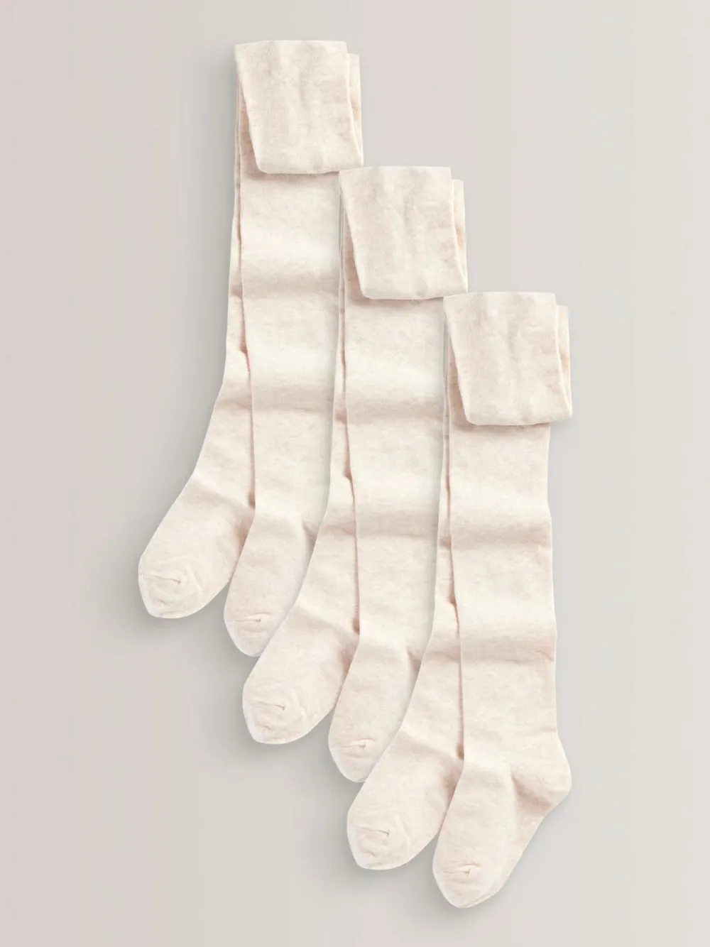 Hot Next Oatmeal Regular Length 3 Pack Cotton Rich School Tights
