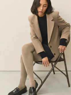 Best Next Warm Handle Knitted Tights 2 Pack Oatmeal/Neutral Marl