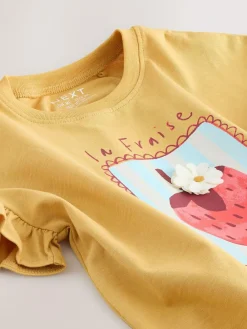 Best Next Ochre Yellow Strawberry Short Sleeve T-Shirt (3mths-7yrs)
