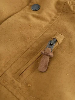 New Next Ochre Yellow Waterproof Borg Lined Parka Coat (3mths-7yrs)