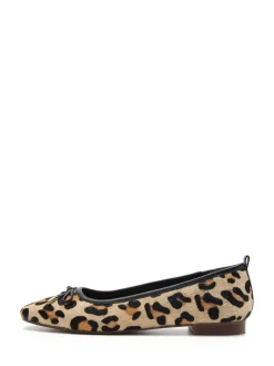 Off The Hook Animal Pinner Leather Leopard Print Ballerinas^Women Flats