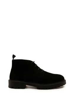 Sale Off The Hook Black Axel Suede Chukka Ankle Lace-Up Black Boots