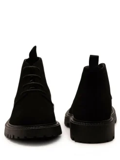 Sale Off The Hook Black Axel Suede Chukka Ankle Lace-Up Black Boots