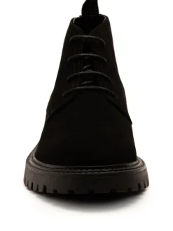 Sale Off The Hook Black Axel Suede Chukka Ankle Lace-Up Black Boots