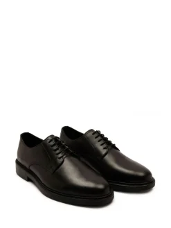 Clearance Off The Hook Black Bourne Leather Lace-Up Derby Shoes