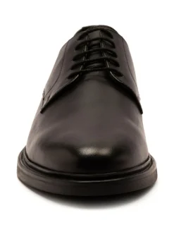 Clearance Off The Hook Black Bourne Leather Lace-Up Derby Shoes