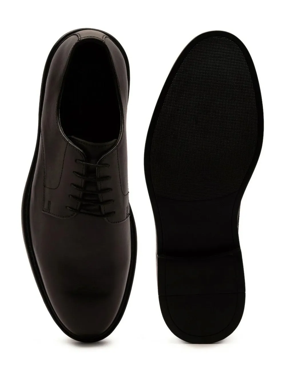 Clearance Off The Hook Black Bourne Leather Lace-Up Derby Shoes