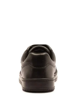 Discount Off The Hook Black Ferris Leather Touch Fastening School Shoes