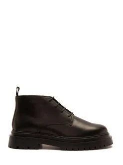 Clearance Off The Hook Black Hardrock Leather Lace-Up Chukka Ankle Boots