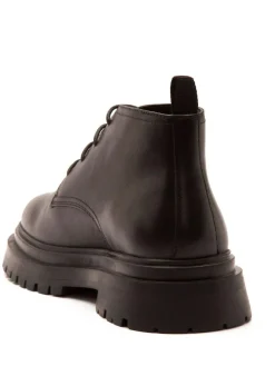 Clearance Off The Hook Black Hardrock Leather Lace-Up Chukka Ankle Boots