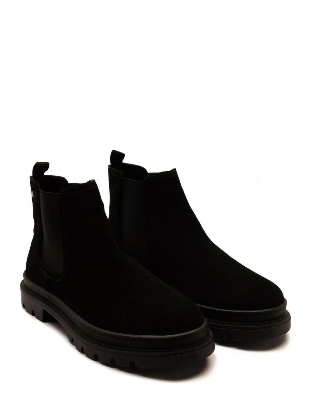 Clearance Off The Hook Harrison Suede Leather Formal Chelsea Boots Black