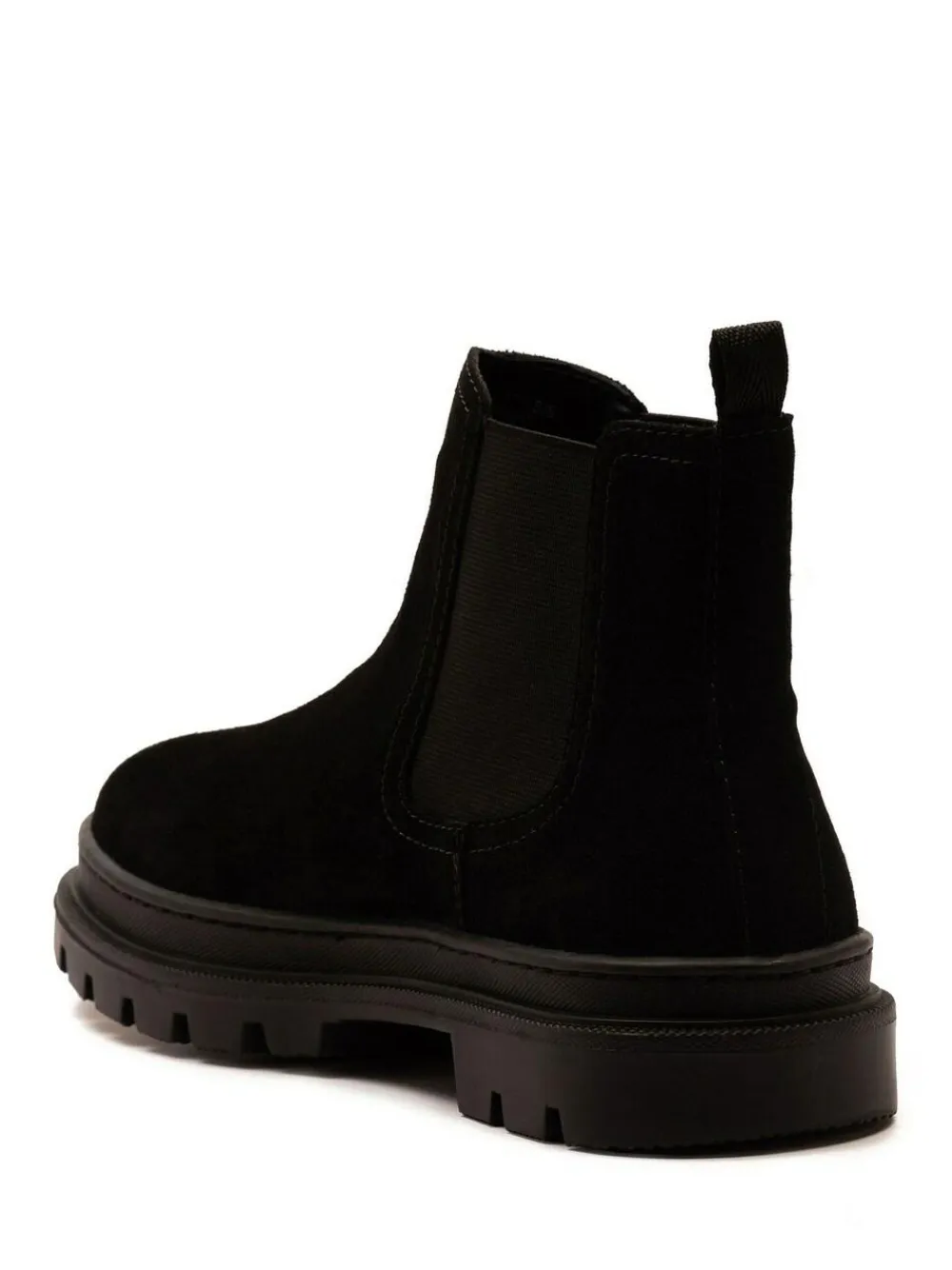 Clearance Off The Hook Harrison Suede Leather Formal Chelsea Boots Black