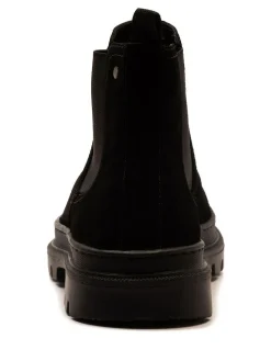 Clearance Off The Hook Harrison Suede Leather Formal Chelsea Boots Black