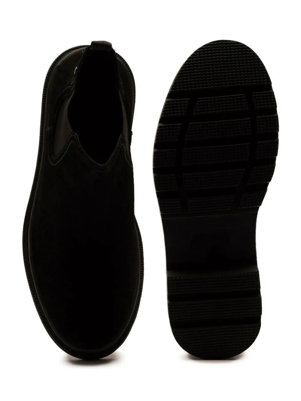 Clearance Off The Hook Harrison Suede Leather Formal Chelsea Boots Black