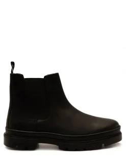 Hot Off The Hook Black Harrison Slip On Chelsea Leather Boots