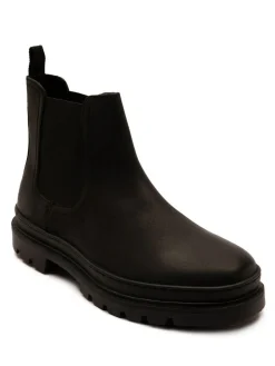 Hot Off The Hook Black Harrison Slip On Chelsea Leather Boots