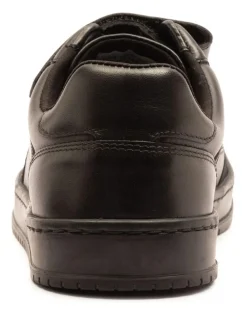 Off The Hook Black Marty Round Toe Single Strap With Lace-Up Leather School Shoes^BOY School Shoes|Boys Shoes