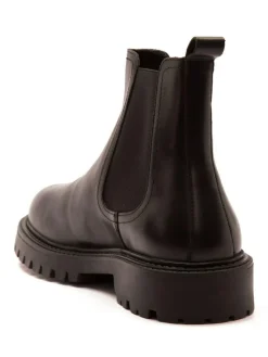 Outlet Off The Hook Black Ozzy High Heel Leather Ankle Chelsea Boots