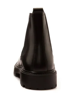 Outlet Off The Hook Black Ozzy High Heel Leather Ankle Chelsea Boots