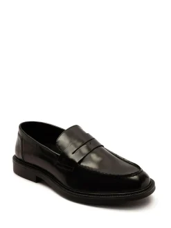 Off The Hook Black Perry Loafer Smooth Leather Shoes^ Shoes