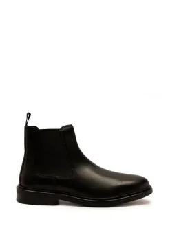Off The Hook Black Torrance Leather Slip-On Chelsea Boots^ Boots|Boots