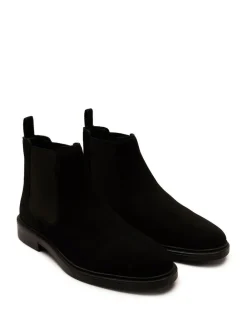 Off The Hook Black Torrance Suede Leather Slip-On Chelsea Boots^ Boots|Boots