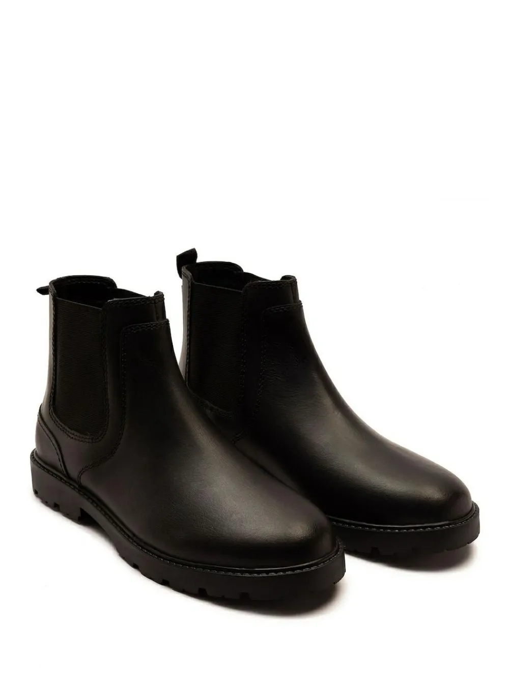 Best Off The Hook Black Vader Leather Formal Chelsea Boots