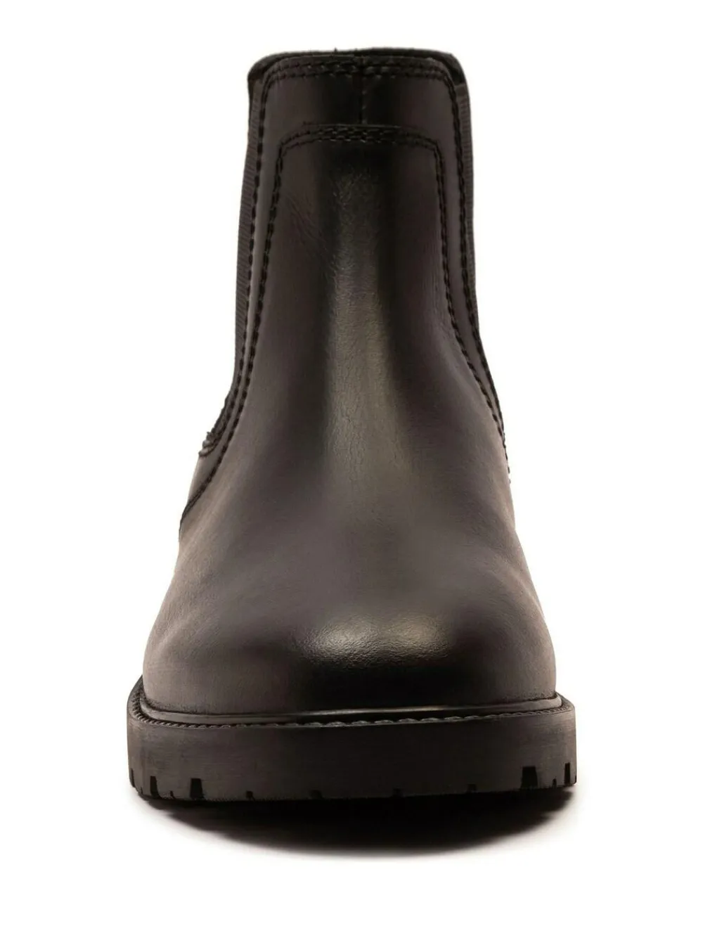 Best Off The Hook Black Vader Leather Formal Chelsea Boots