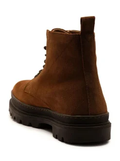 Clearance Off The Hook Brown Blake Suede Leather Lace-Up Boots